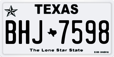 TX license plate BHJ7598