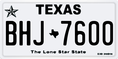 TX license plate BHJ7600