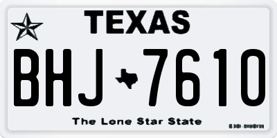 TX license plate BHJ7610
