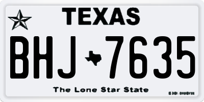 TX license plate BHJ7635