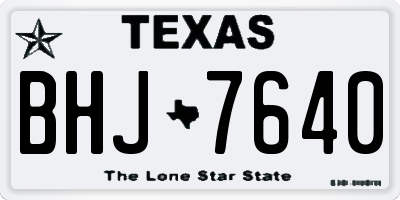 TX license plate BHJ7640