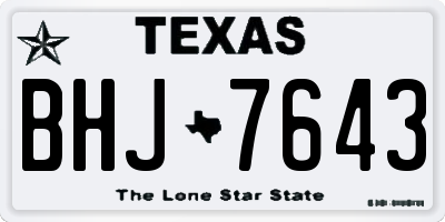 TX license plate BHJ7643