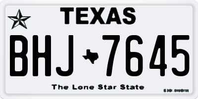 TX license plate BHJ7645