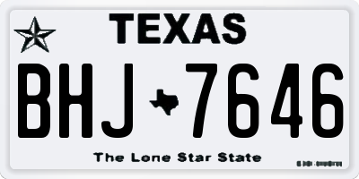 TX license plate BHJ7646