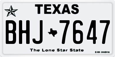 TX license plate BHJ7647