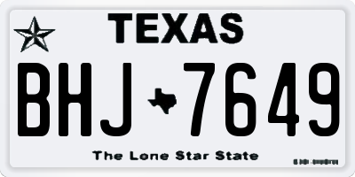 TX license plate BHJ7649