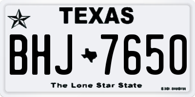 TX license plate BHJ7650