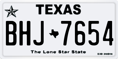 TX license plate BHJ7654