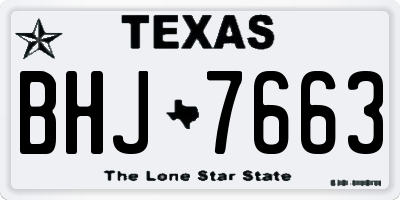 TX license plate BHJ7663