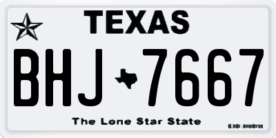 TX license plate BHJ7667