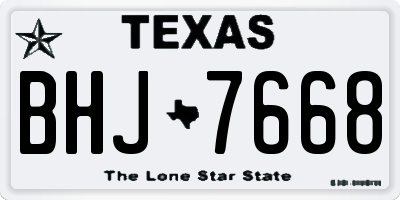 TX license plate BHJ7668