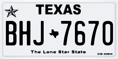 TX license plate BHJ7670