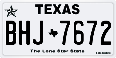 TX license plate BHJ7672
