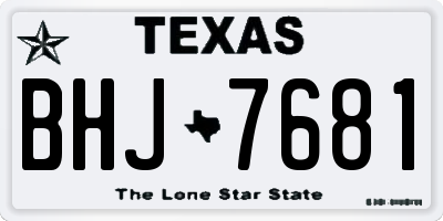 TX license plate BHJ7681