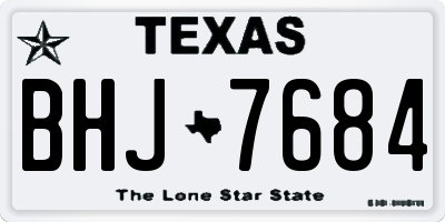 TX license plate BHJ7684