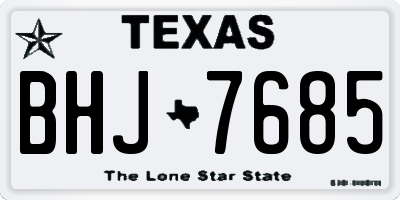 TX license plate BHJ7685