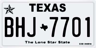 TX license plate BHJ7701