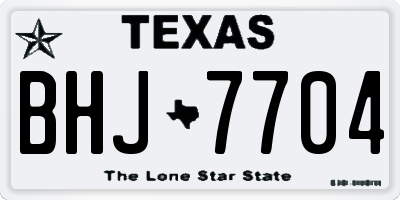 TX license plate BHJ7704