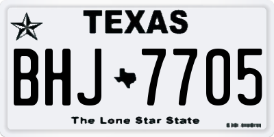 TX license plate BHJ7705