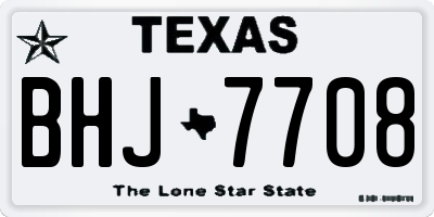 TX license plate BHJ7708