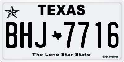 TX license plate BHJ7716