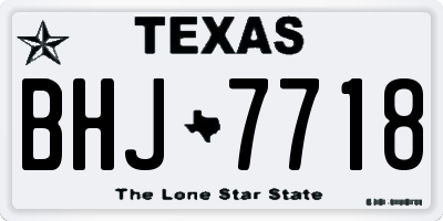 TX license plate BHJ7718