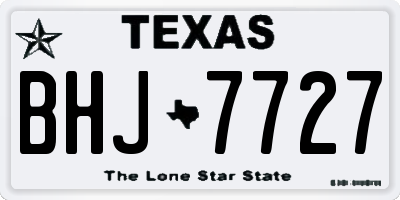 TX license plate BHJ7727