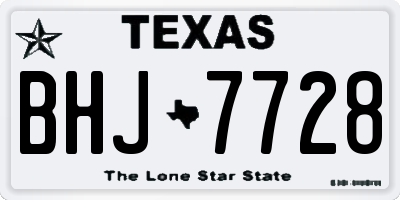TX license plate BHJ7728