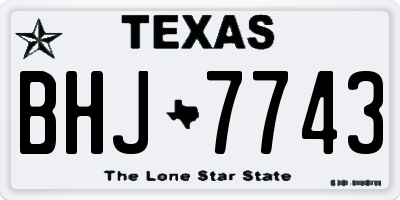 TX license plate BHJ7743
