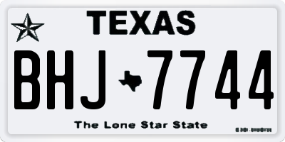 TX license plate BHJ7744