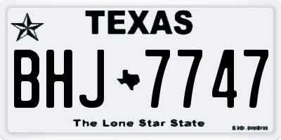 TX license plate BHJ7747