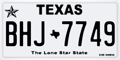 TX license plate BHJ7749
