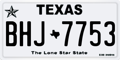 TX license plate BHJ7753