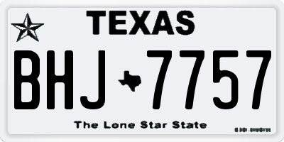 TX license plate BHJ7757