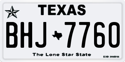 TX license plate BHJ7760