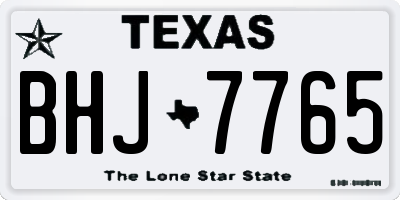 TX license plate BHJ7765