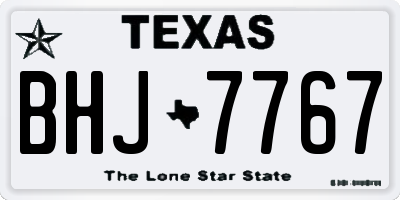 TX license plate BHJ7767