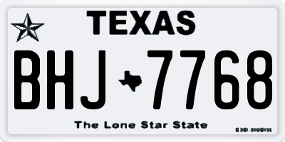 TX license plate BHJ7768
