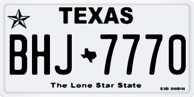 TX license plate BHJ7770