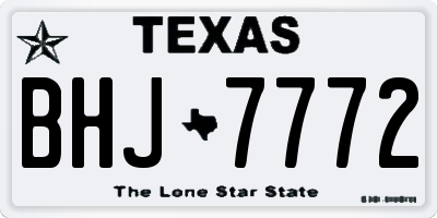 TX license plate BHJ7772