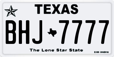 TX license plate BHJ7777