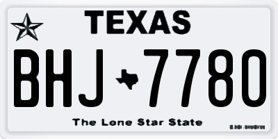 TX license plate BHJ7780