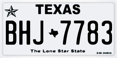 TX license plate BHJ7783