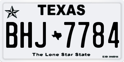TX license plate BHJ7784
