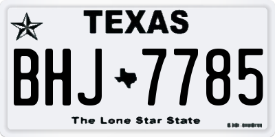 TX license plate BHJ7785