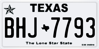TX license plate BHJ7793