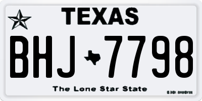 TX license plate BHJ7798
