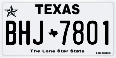 TX license plate BHJ7801