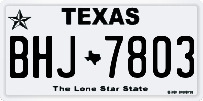 TX license plate BHJ7803
