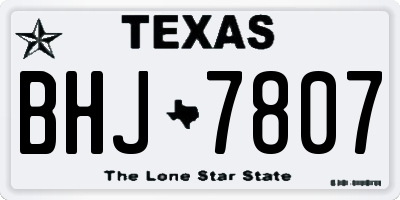 TX license plate BHJ7807